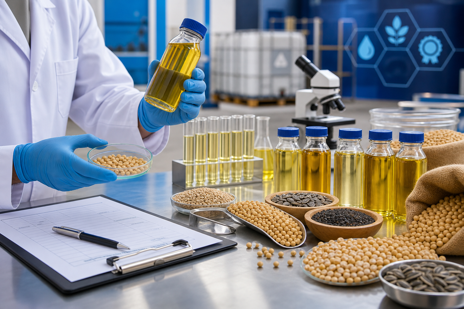 Edible oil quality check and grain inspection